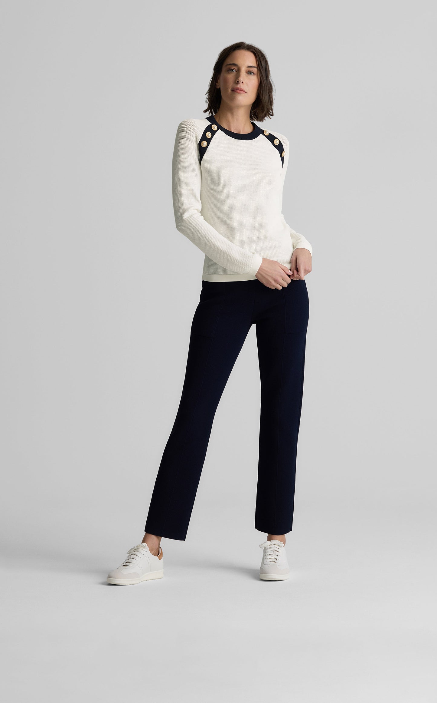 Sheryl Sweater in St. John x Malbon Contrast Knit