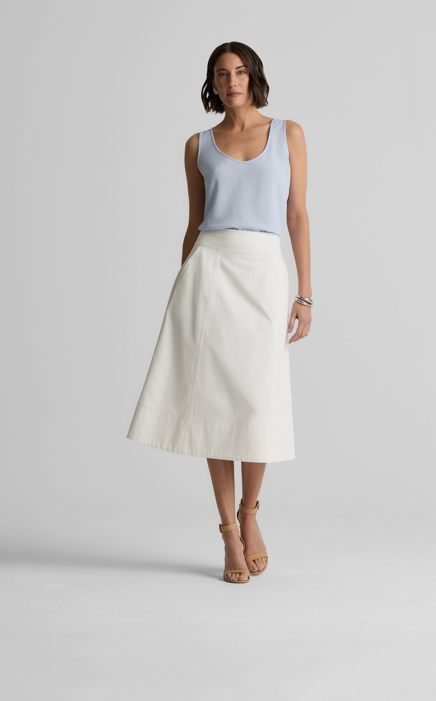 Bristol Skirt in Matte Stretch Satin