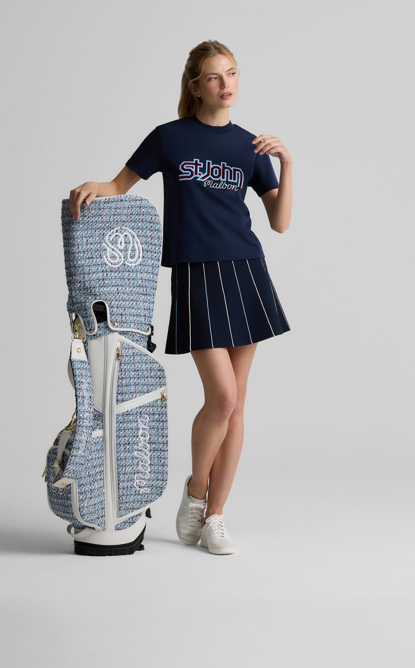 Serena Skirt in St. John x Malbon Santa Roma Knit