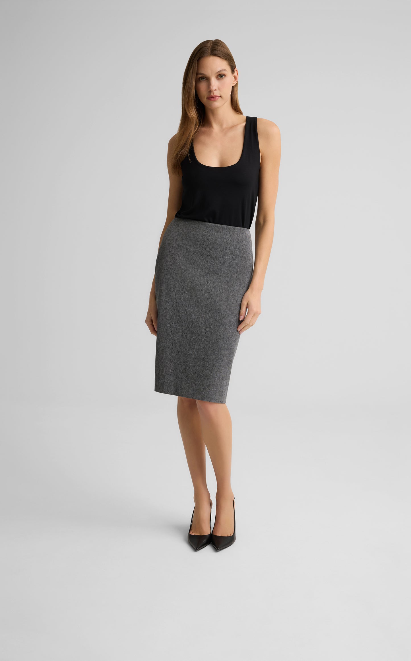 Sylvia Skirt in Stretch Twill Suiting