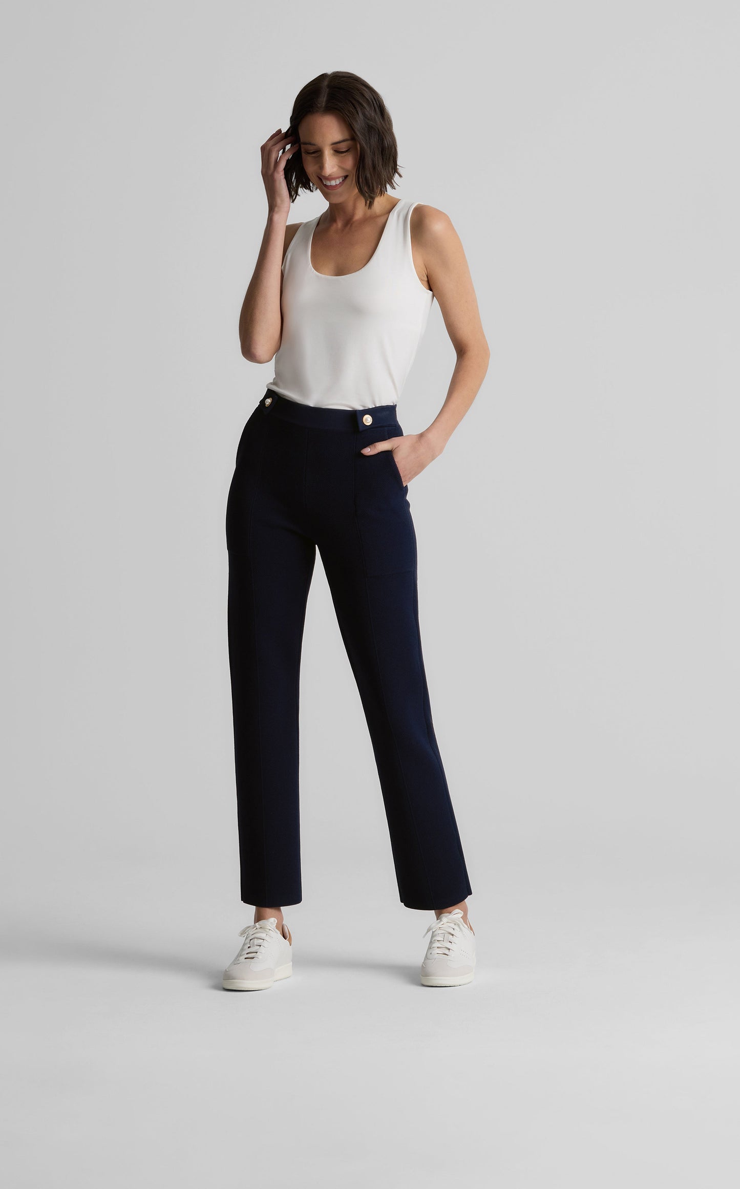 Jane Pant in St. John x Malbon Pique Knit