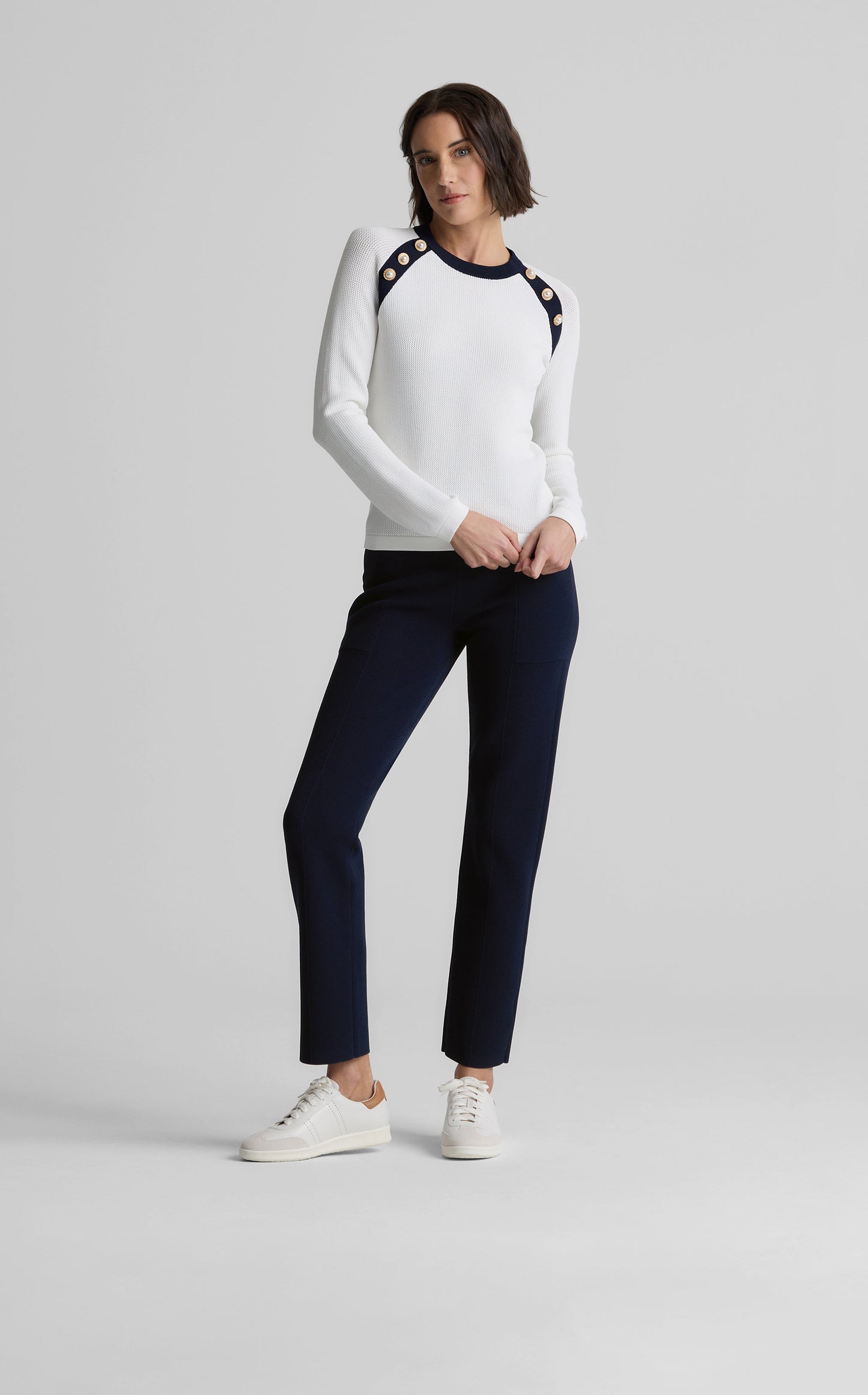 Jane Pant in St. John x Malbon Pique Knit