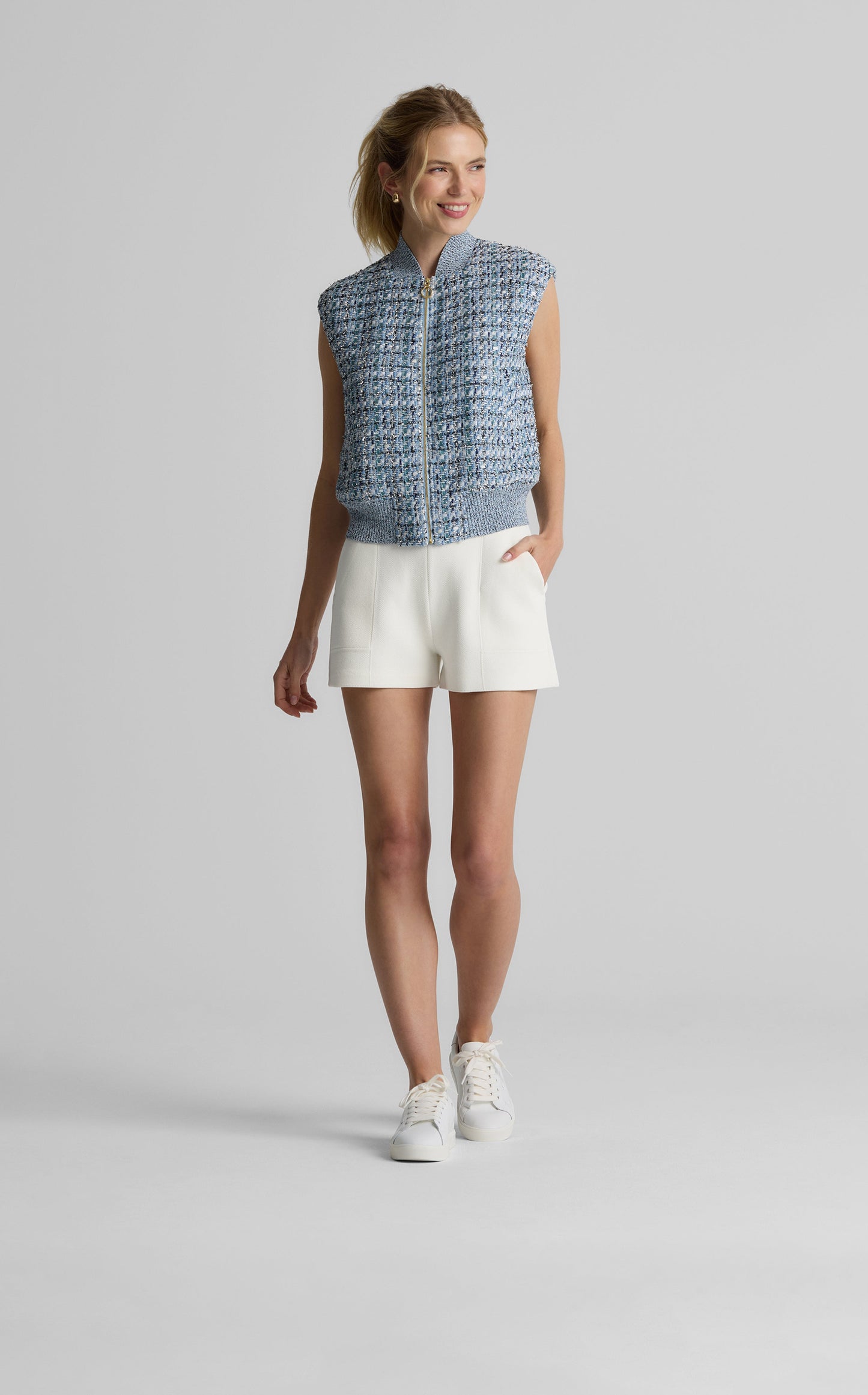 Tara Short in St. John x Malbon Pique Knit